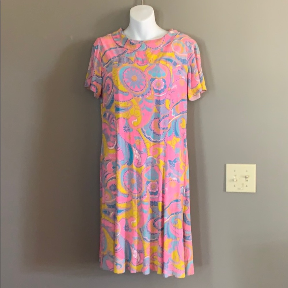 Vintage 60-70’s Bright colorful home made dress